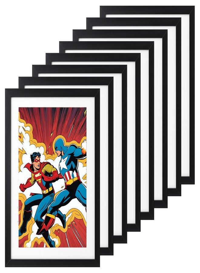 AojSup 8 Pcs Comic Book Frame, UV Protection, Comic Picture Magazine Frames Fits Current up to 8.26 x 11.69in, Wall or Tabletop Display with Spring Clips Installed Hangers, Black - Image 1